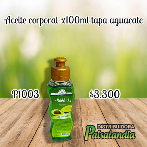 Aceite corporal x100 ml tapa aguacate (UND)
