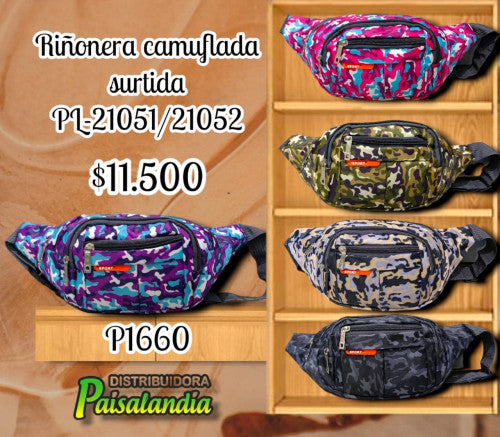 Riñonera camuflada colores surtidos PL-21051/21052 (UND)