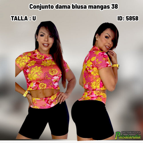 Conjunto dama blusa mangas 38 (UND)