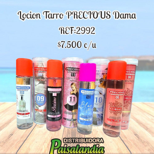 Loción tarro PRECIOUS surtida dama (UND)