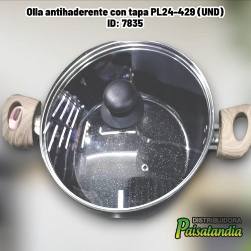Olla antihaderente con tapa PL24-429 (UND)