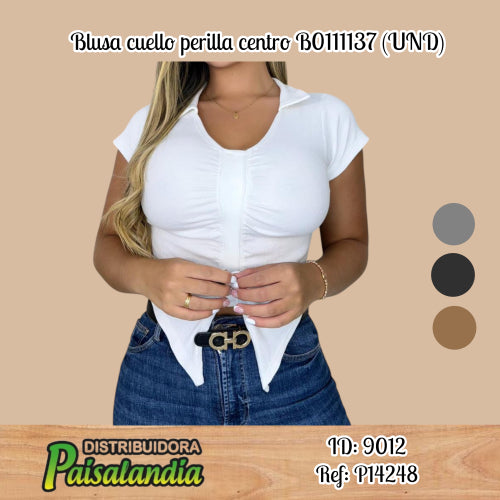 Blusa cuello perilla centro B0111137 (UND)