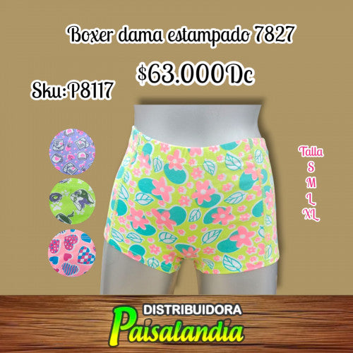 Boxer dama estampado 7827