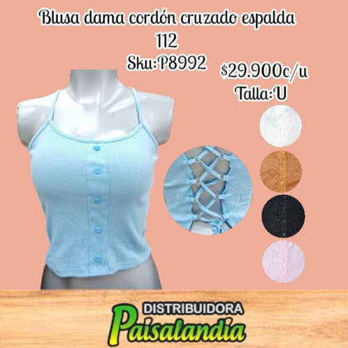 Blusa dama cordon cruzado 112 (UND)