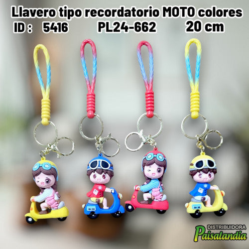 Llavero tipo recordatorio MOTO colores PL24-662 (UND)