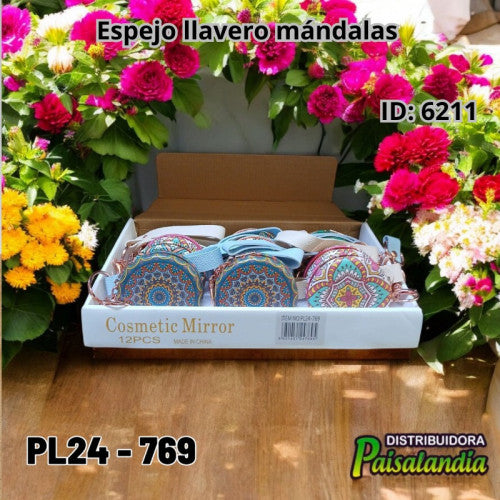 Espejo llavero mándalas PL24-769 (UND)