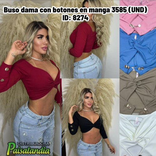 Buso dama con botones en manga 3585 (UND)