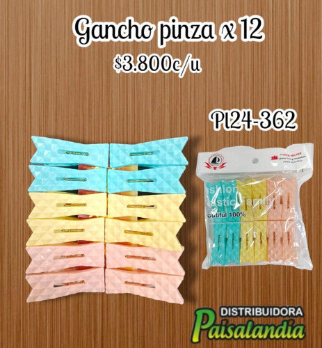 Pinza de ropa X 12 PL24-362