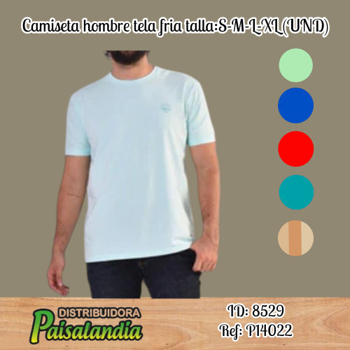 Camiseta hombre tela fria talla:S-M-L-XL (UND)