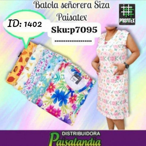 Batola señorera sisa bolsillos piel durazno grueso paisatex (UND)