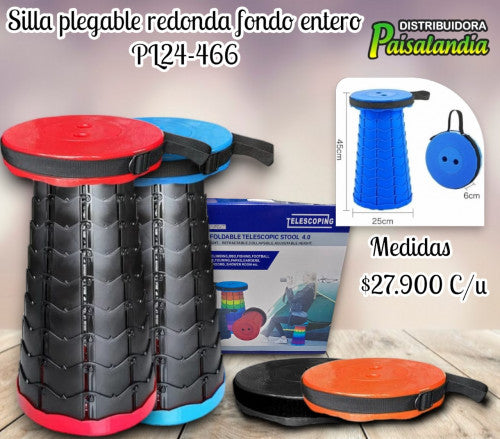 Silla plegable redonda fondo entero PL24-466