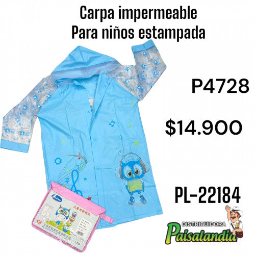 Carpa impermeable para niños estampada  PL-22184