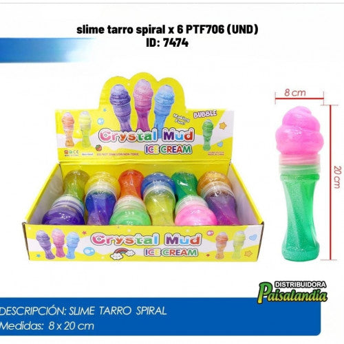 slime tarro spiral x 6 PTF706 (UND)