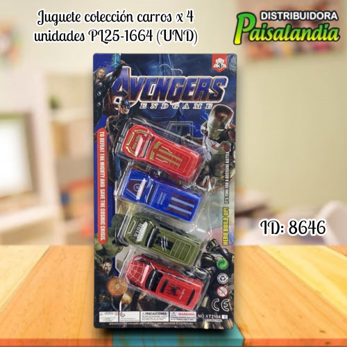 Juguete colección carros x 4 unidades PL25-1664 (UND)
