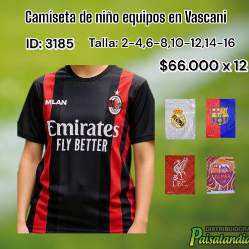 Camiseta de niño equipos en Vascani (DC)
