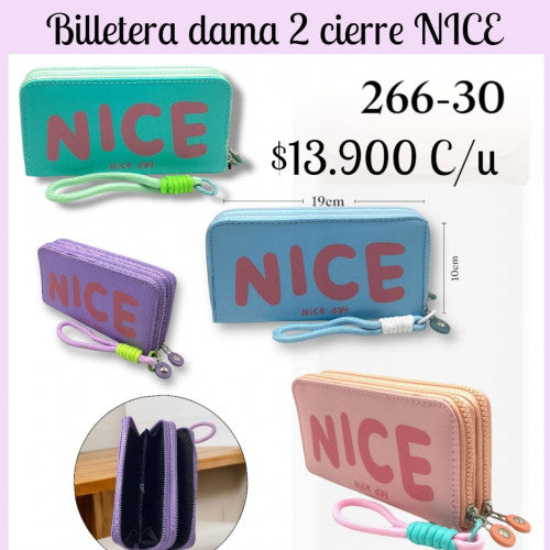 Billetera dama dos cierres NICE 266-30 (UND)
