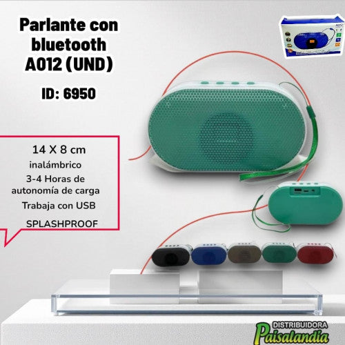 Parlante con bluetooth A012 (UND)
