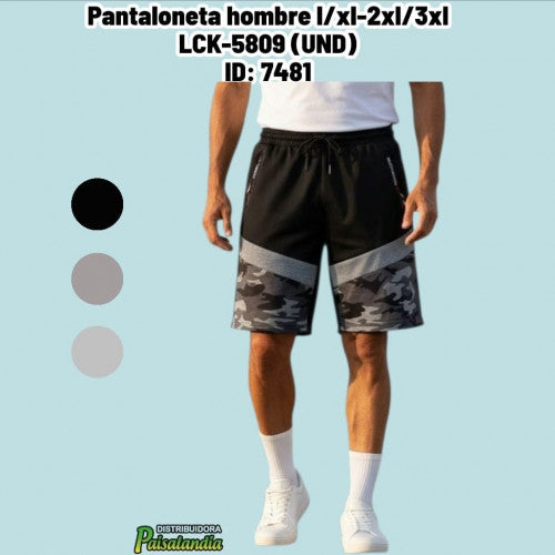 Pantaloneta hombre l/xl-2xl/3xl LCK-5809 (UND)