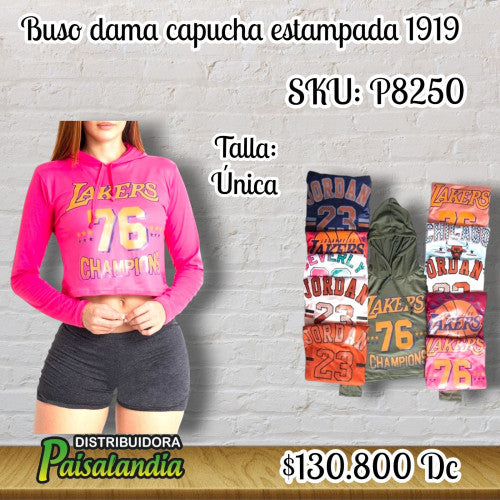 Buso dama capucha estampado 1919