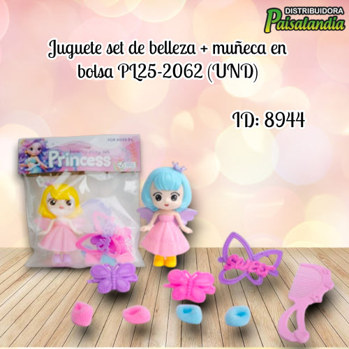 Juguete set de belleza + muñeca en bolsa PL25-2062 (UND)