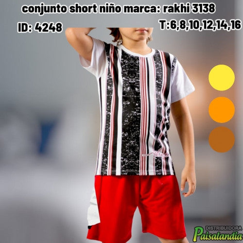 conjunto short niño marca: rakhi al por mayor – Ref. 3138