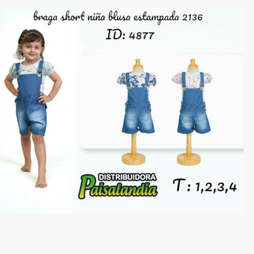 Braga short niña blusa estampada 2136 (UND)