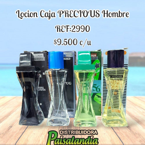 Loción caja PRECIOUS fragancia surtida hombre (UND)