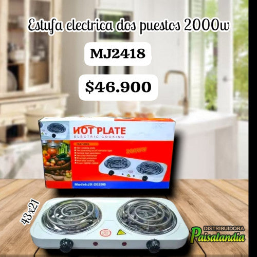 Estufa electrica 2 puestos MJ2418