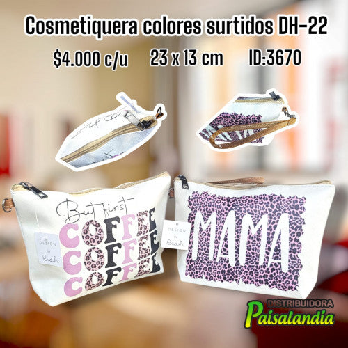 Cosmetiquera colores surtidos DH-22 (UND)