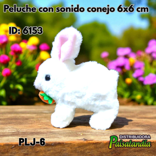 Peluche con sonido conejo 6x6 cm PLJ-6 (UND)