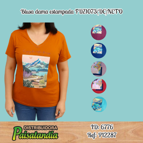 Blusa dama estampada FDZ1073(DC)NETO