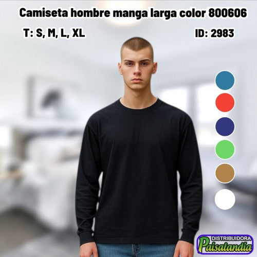 Camiseta hombre manga larga color 800606 (UND)