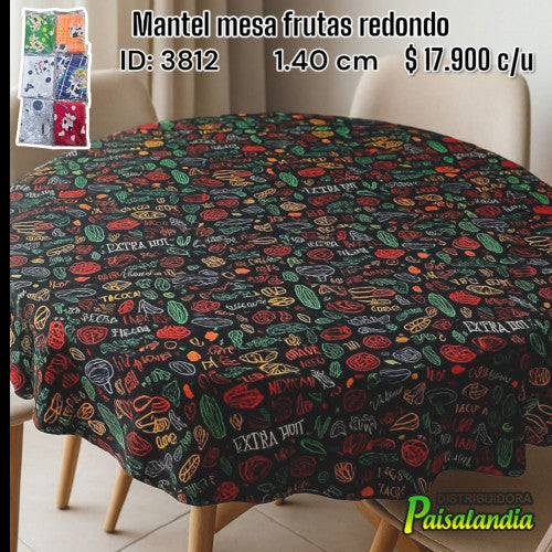 Mantel mesa frutas redondo (UND)