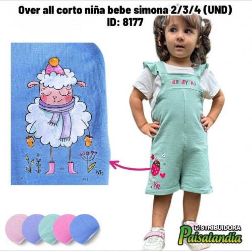Over all corto niña bebe simona 2/3/4 (UND)