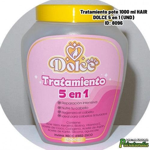 Tratamiento pote 1000 ml HAIR DOLCE 5 en 1 (UND)