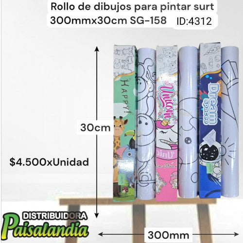 Rollo dibujos pintar 300x30 cm SG-158 (UND)