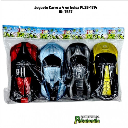 Juguete Carro x 4 en bolsa PL25-1814 (UND)