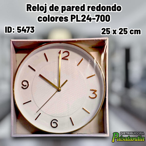 Reloj de pared redondo colores PL24-700 (UND)