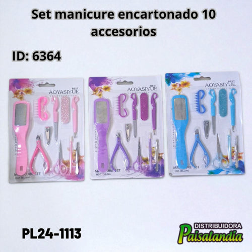 Set manicure encartonado 10 pcs PL24-1113 (UND)