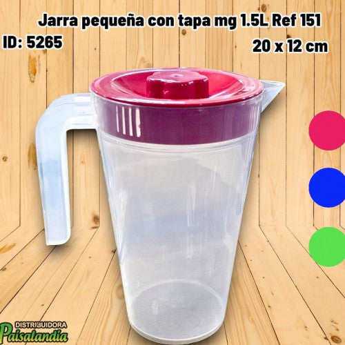Jarra pequeña con tapa mg 1.5L Ref 151 (UND)