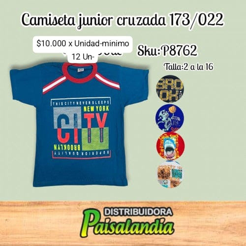 Camiseta junior cruzada 10-16 0173 (DC)