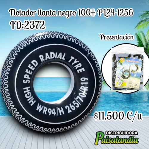 Flotador piscina llanta negro 100# (UND)