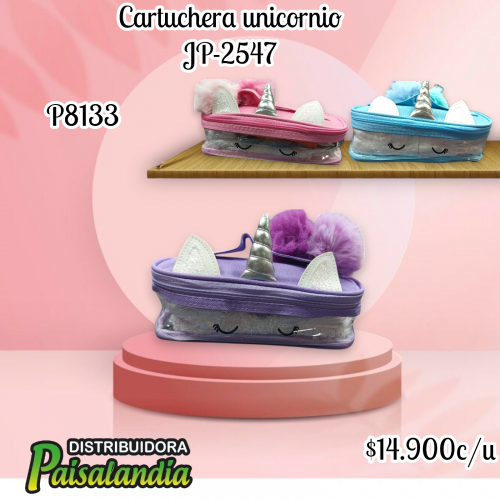 Cartuchera unicornio colores surtidos JP-2547 (UND)