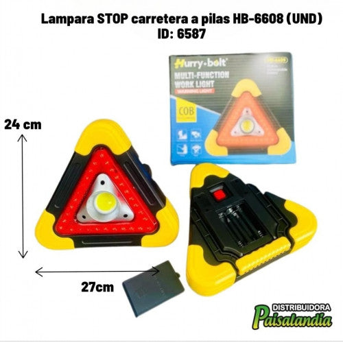 Lampara STOP carretera a pilas HB-6608 (UND)