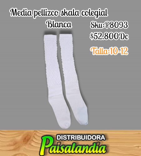 Media pellizco skala blanca talla 10-12