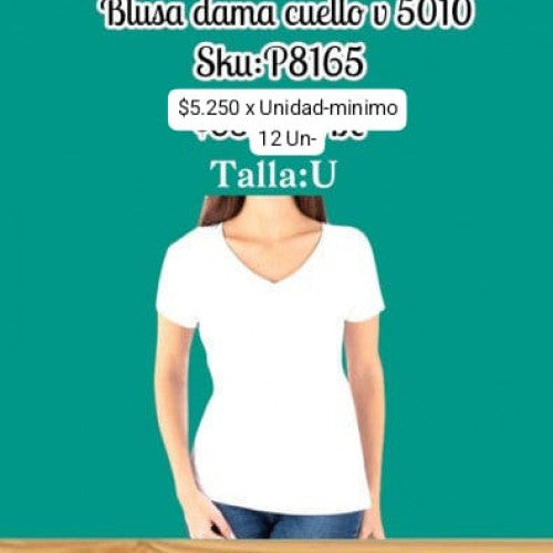 Blusa dama cuello V 5010 (DC)