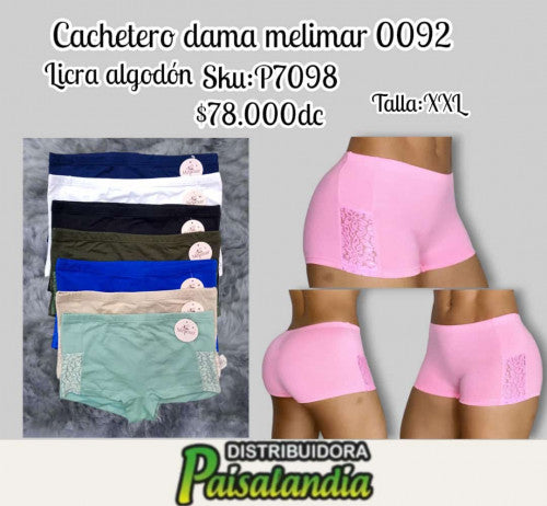 Cachetero Dama Melimar Encaje Lateral 0092 X,XL