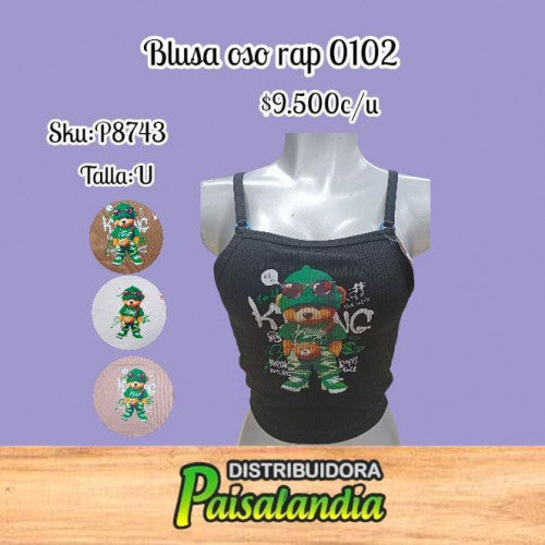 Blusa oso rap 0102 (UND)