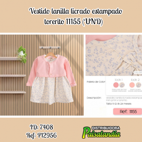 Vestido lanilla licrado estampado torerito 11155 (UND)
