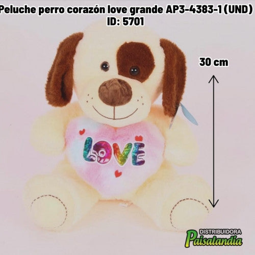 Peluche perro corazón love grande AP3-4383-1 (UND)